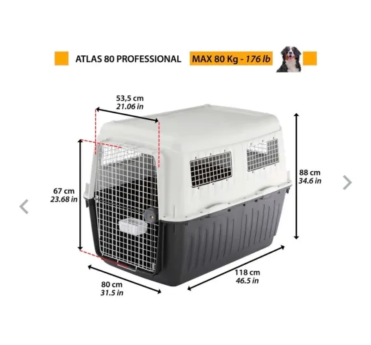 Caixa Transporte Atlas Elpa 80 Ferplast -  Nova 