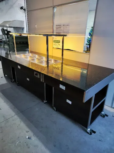 Buffet inox conjugado quente e frio 2150mm 