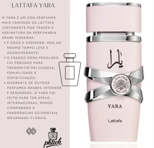 Perfume Yara lattafa eua de parfum LACRADO E ORIGINAL