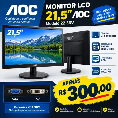 Monitor AOC 21,5" LCD Full HD