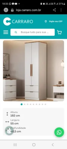 Guarda roupa solteiro novo