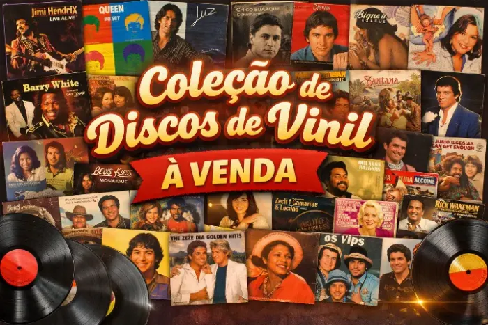 Coleção com 64 LPs Discos de Vinil MPB Rock Samba Internacional