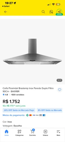 Coifa Brastemp nova