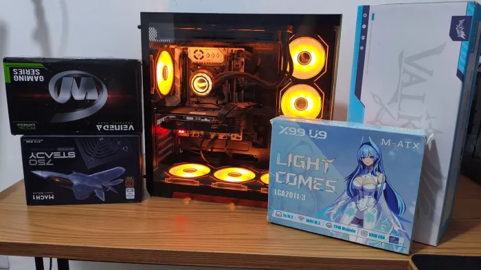 PC GAMER X99 U9 + XEON 2680V4 + 2X8GB + SSD 512GB + RX 5500 8GB
