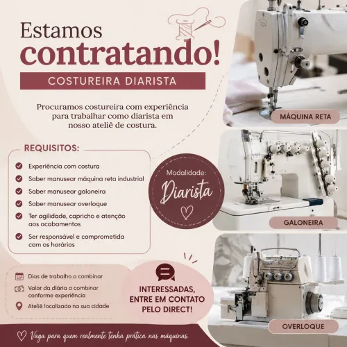 Vaga: Costureira diarista