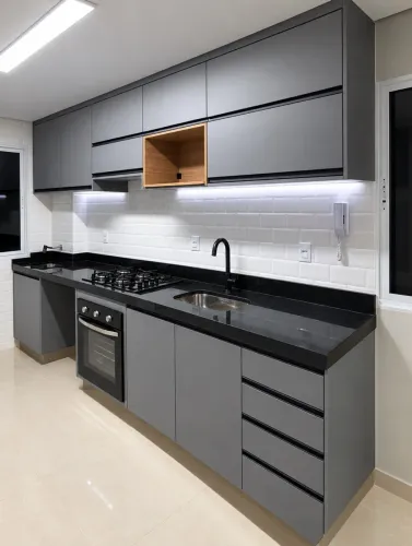 Cozinha completa planejada 3,00m | 100%MDF