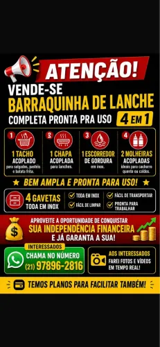 Vende-se barraquinha de lanches completa 