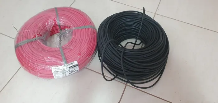 Cabo Solar 6mm 1,8kv 200m Vermelho e preto