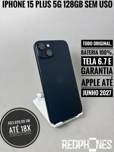 Loja física. Aceitamos trocas em iPhone's ou Android. iPhone 15 Plus 128 sem uso