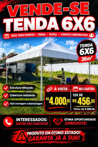 Tendas no tamanho de 6x6