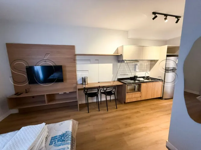 Studio mobiliado no Paraíso com metrô, lazer completo e alto potencial de investimento