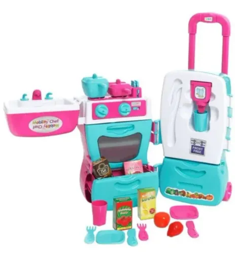 brinquedo Carrinho que se transforma em uma cozinha completa - mobility chef Tateti