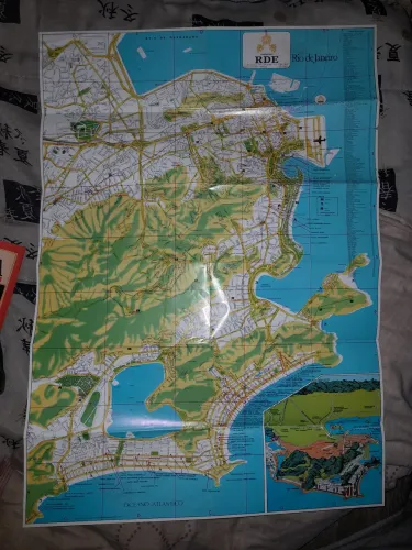 Mapa Antigo de Turista do Aeroporto Internacional Passeport RDE Rio de Janeiro 