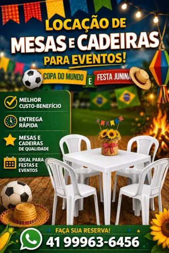 Locação de mesas e cadeiras