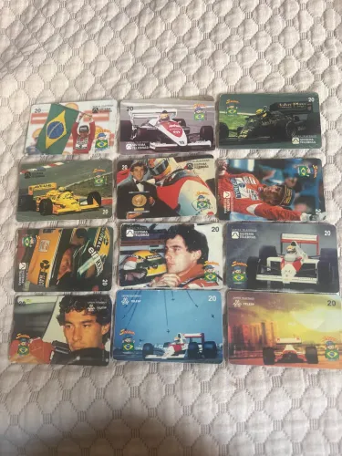 Série Completa De Cartões Telefônicos Do Ayrton Senna 12 Un