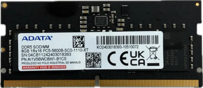 Memória RAM ADATA DDR5 SODIMM 8 GB 5600 MT/s (PC5-5600B)