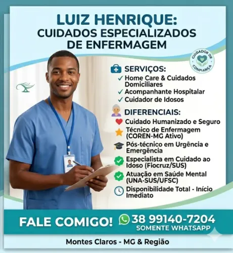 Técnico de Enfermagem | Home Care e Acompanhante Hospitalar