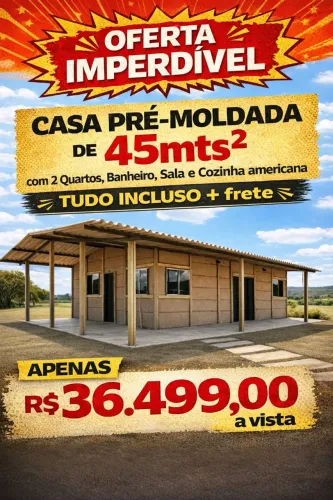 OFERTA!! KIT-PRÉ-MOLDADO CASA 45MTS2 
