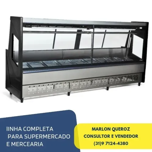 Balcão de Açougue 3M Vidro Reto Polar
