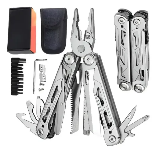 Alicate Multiferramenta 27 Funções Em Aço Inox Kit Completo