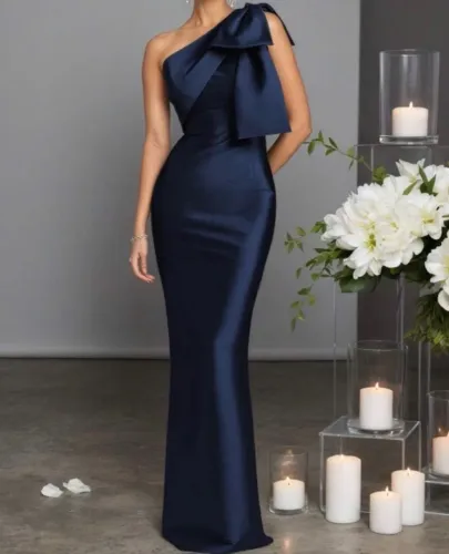 Vestido Azul - Marinho longo