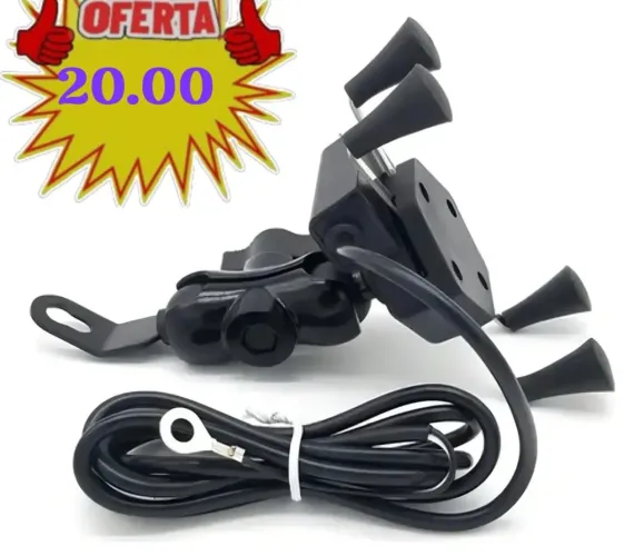 Suporte de celular pra moto com carregador USB