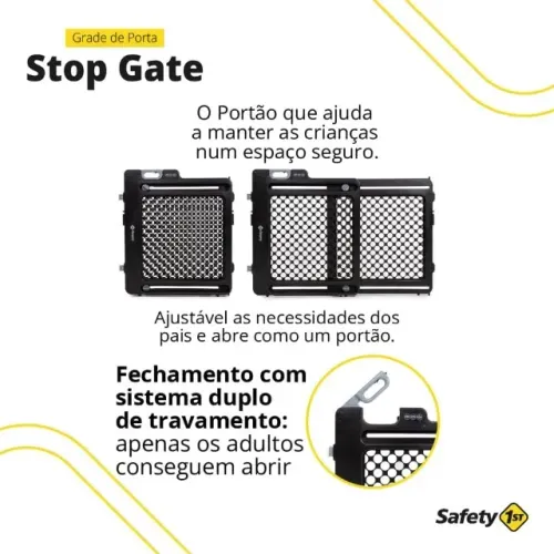 Portão segurança bebe Safety 1st, Grade de Porta Stop Gate, Black