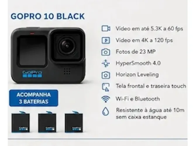 GoPro 10 Black + HERO 6 + Kit Completo de Acessórios