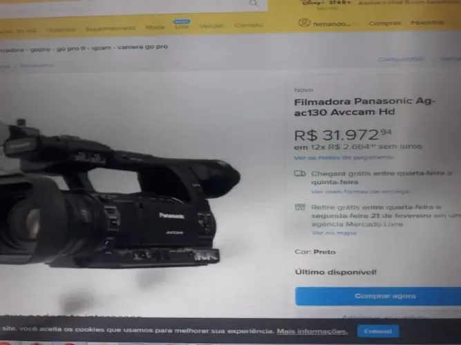 Camera filmadora Panasonic Ag Ac 130 Avc cam HD