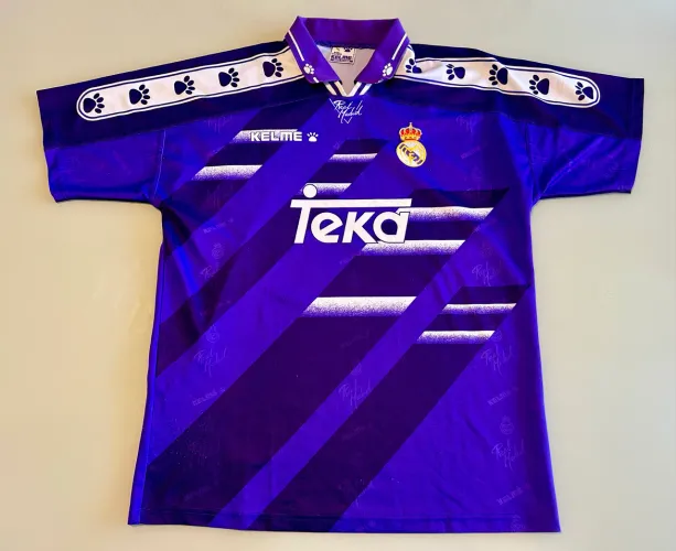rara camisa real madrid kelme 1994 away