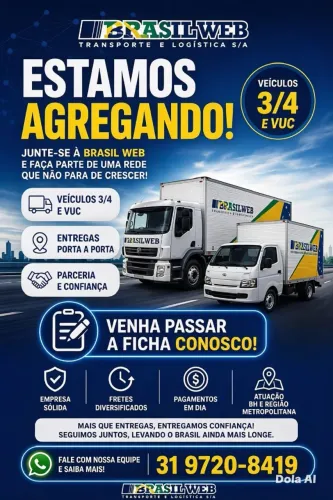 Agregamento de caminhao 3/4, vuc, hr