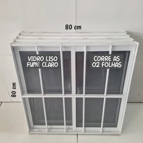 Janela Alumínio Branco C/Grade: 240,00 avista