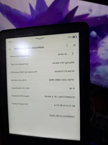 Kindle 10° Geração (Semi Novo)