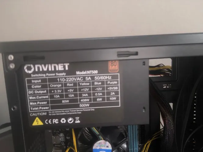 Fonte Nvnet NT500 500W 80 Plus Bronze PFC Ativo