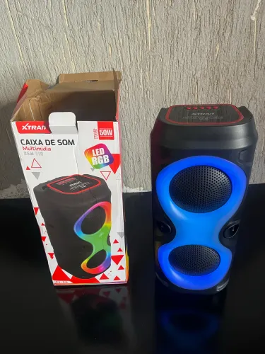 CAIXA DE SOM BLUETOOTH / PORTÁTIL / LED RGB