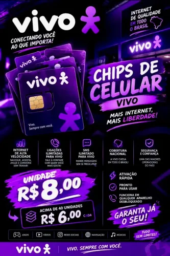 Chip novo lacrado unidade sai a 8 acima de 50 sai a 6 