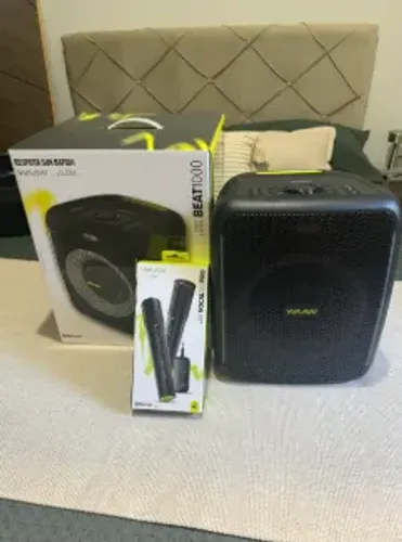 CAIXA DE SOM WAAW ALOK COM MICROFONES MT FORTE