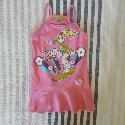Vestido Infantil Polly Pocket Rosa Tam 8