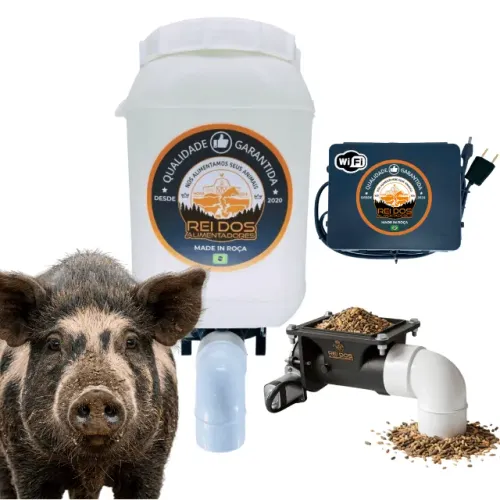 Alimentador Automático 25L p/ Cachorro, Galinhas, Peixes, Cavalos com Timer WiFi Externo