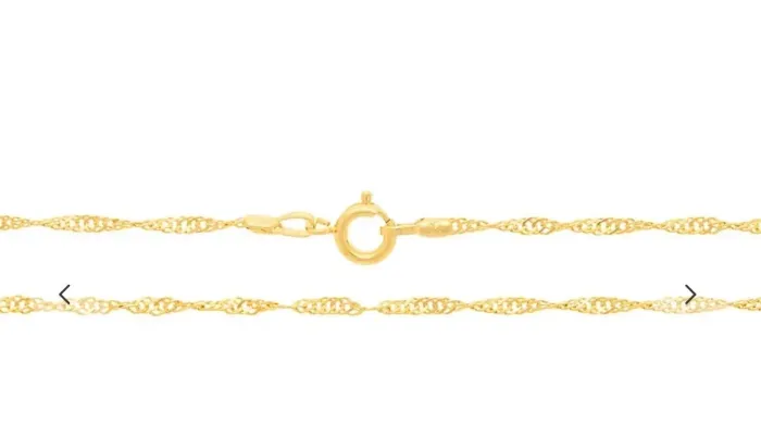 GARGANTILHA SINGAPURA BANHADA A OURO 18K