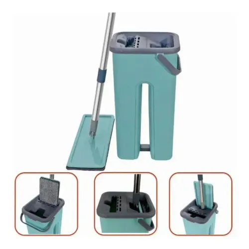 Flat Mop Esfregão Giratório 360º 1 Refil com Balde