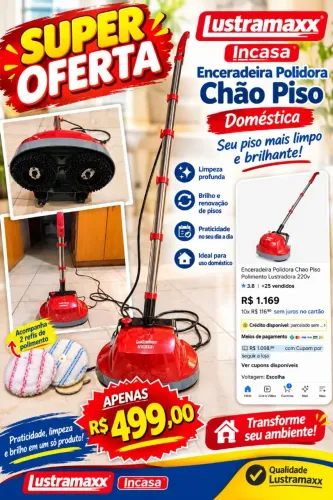 Enceradeira polidora chão pisolustramaxx Incasa