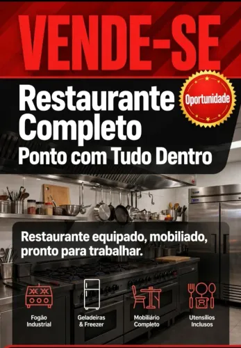 Vende-se restaurante completo ou passo o ponto com tudo dentro.