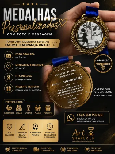 Medalha personalizada com foto