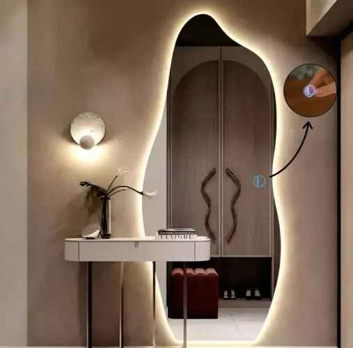Espelho orgânico com LED 3 tons touch 1,50x60