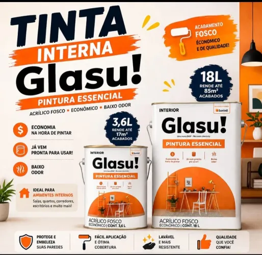 Tinta Suvinil Glasu Interna Branco Fosco 18L