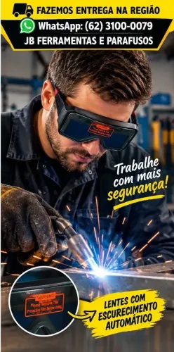 ÓCULOS DE PROTEÇÃO PARA SOLDAGEM - LENTES COM ESCURECIMENTO AUTOMÁTICO