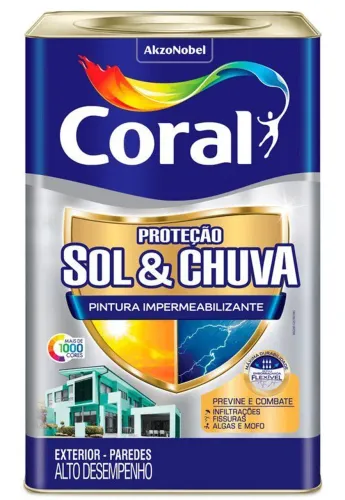 Tinta acrílica sol e chuva coral 18L branco neve