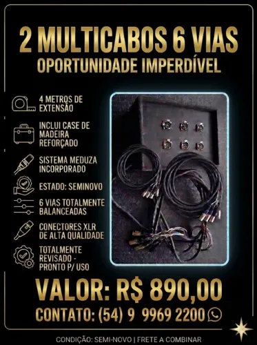 Par Multicabo Medusa 6 Vias Profissional Seminovo Revisado