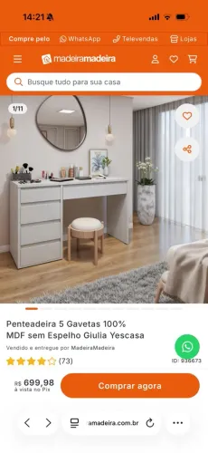 Penteadeira 100% MDF Nova | Nunca Montada | Na Caixa
